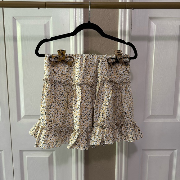 Sugarlips Floral Mini Skirt - Cream and Yellow - Picture 1 of 1